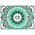thumbnail image 1 of Metal Light Switch Plate Cover Mandala Green White Flower Tile Pattern MDL055, 1 of 13