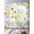 thumbnail image 2 of Summer Lemon Sheer Curtains 108 Inch Length 2 Panels Set, Yellow Blue Spring Floral Botanical Voile Window Treatment Semi Sheer Long Curtains Drapes for Bedroom/Living Room/Kitchen 52"x108"x2, 2 of 7