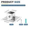 thumbnail image 2 of 4Pcs Square Post Base, 2mmT Stainless Steel Flange Bases Deck Post Brackets for Deck Fence Mounting Fits 0.8" x 0.8" Posts Fittings, 2 of 7
