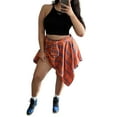 thumbnail image 6 of Luiryar Summer Short Skirt High Waist Crinoline Underskirts for Women Plaid Tie-Up Irregular Half Fake Shirt Extender, 6 of 9