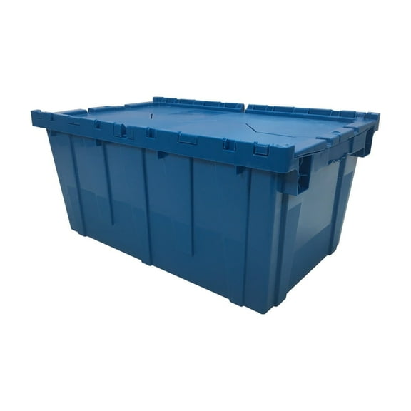 UBMOVE Storage and Packing Plastic Tote Crate Attached Lid Flip Top, 27"x16.9"x12.5"