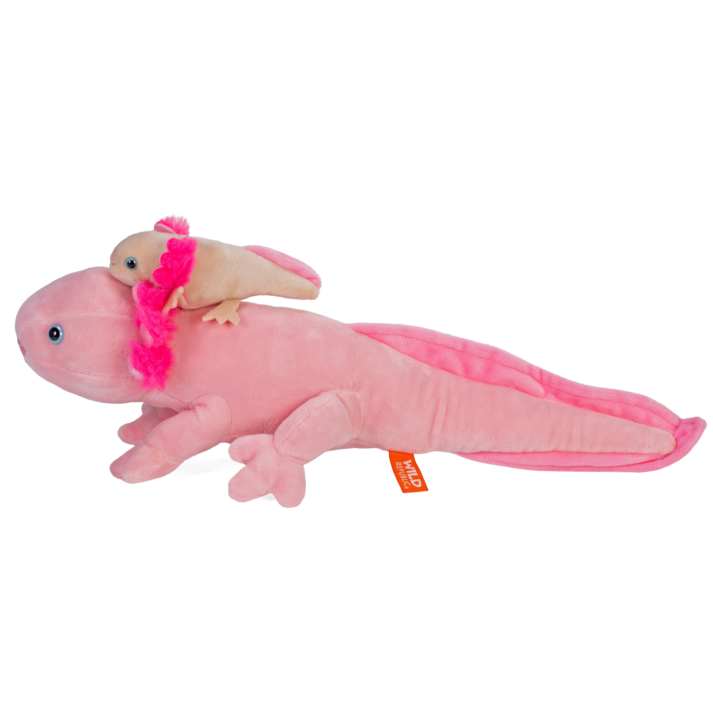 Wild Republic Mom & Baby Axolotl, Stuffed Animal, 9 inch, Plush Toy, Fill is Spun Recycled Water Bottles