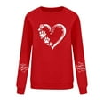 thumbnail image 4 of Itsame Long Sleeve Heart T-Shirts Women's Valentine's Sweatshirt Loose Crew Neck Tops Red Size S, 4 of 7