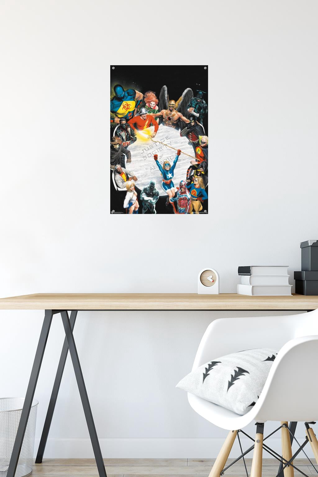 DC Comics - The Justice Society of America - Table Meeting Wall Poster with Push Pins, 14.725" x 22.375"