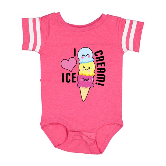 Inktastic I Love Ice Cream with Cute Ice Cream Cone Boys or Girls Baby Bodysuit