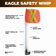 thumbnail image 2 of Eagle Manufacturing 3' Light Duty Whip (w/Orange Flag & Window Mounting Base), 2 of 5
