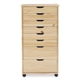 thumbnail image 2 of Linon Cary 8-Drawer Rolling Storage Cart, Natural, 2 of 23