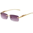 thumbnail image 1 of Gafas de Sol ADE WU Vintage sin Montura Retro con Marco Dorado y Lentes Grises, 1 of 7