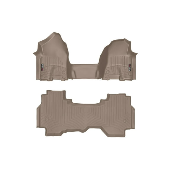 WeatherTech Custom Fit FloorLiners compatible with Ram 1500, Ram Truck 1500 - 1st Row Over-The-Hump & 2nd Row, Tan