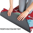 thumbnail image 3 of Red Cartoon Dinosaurs Arrows Pattern Hot Yoga Mat Towel Non Slip for Hot Yoga - Quick-Drying Yoga Mat Cover with 4 Corner Pockets with Travel Bag - Hot Yoga Towel Non Slip 74"x26", 3 of 6
