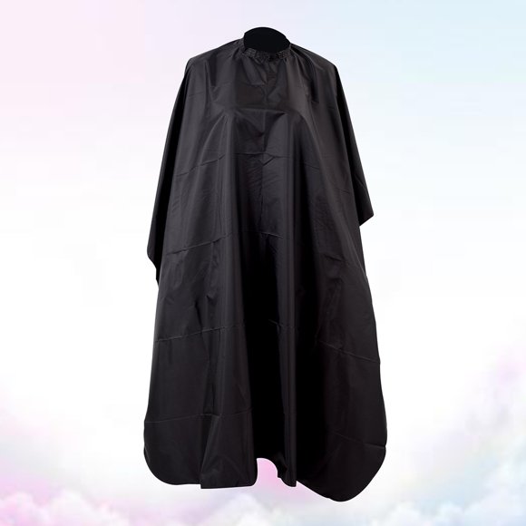 Minkissy 2Pcs Barber Haircut Cape with Long Clothes Protector for Hairdressing Sessions Black Nylon