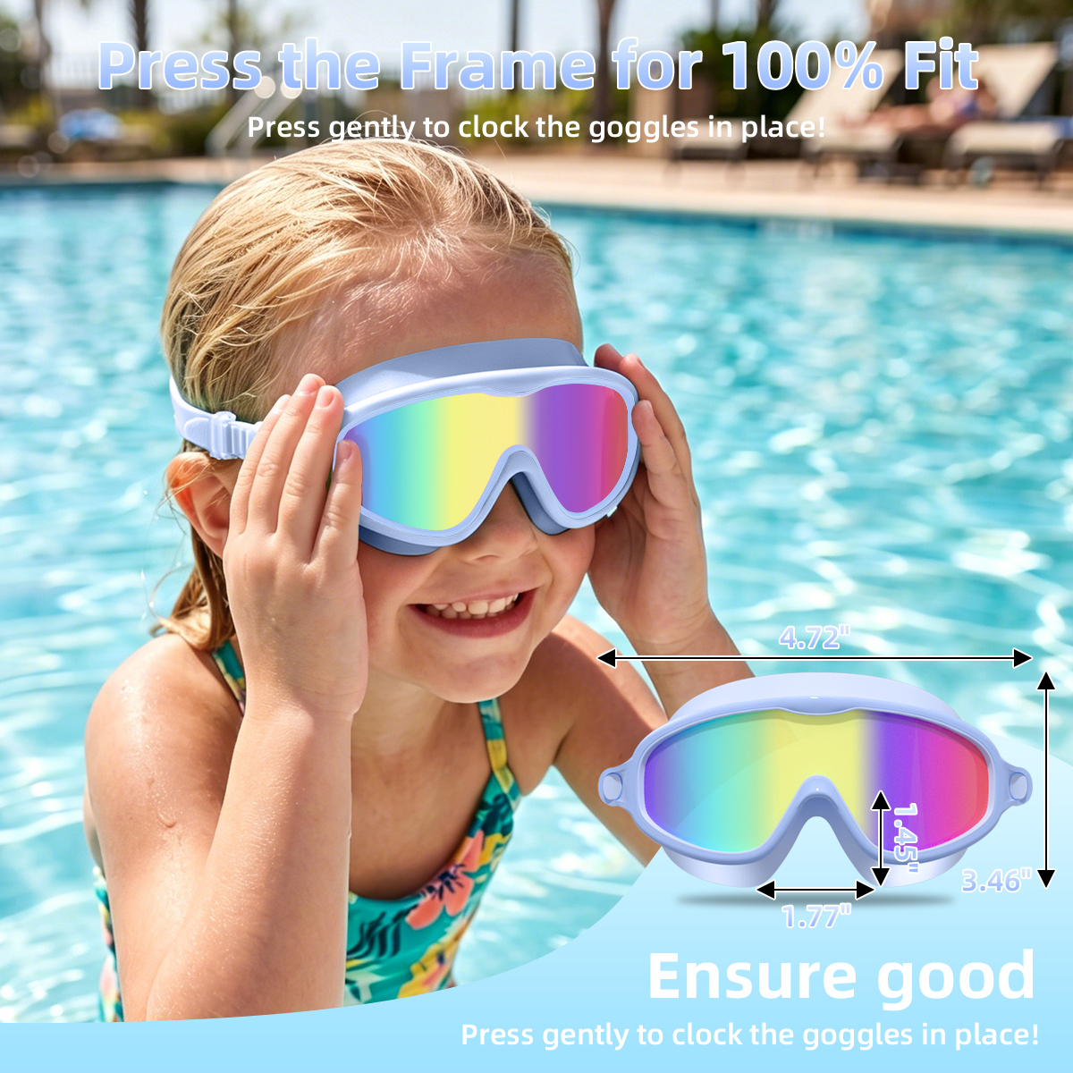 GPED Kids Swim Goggles, 2-Pack with Anti-Fog Lenses photo 8