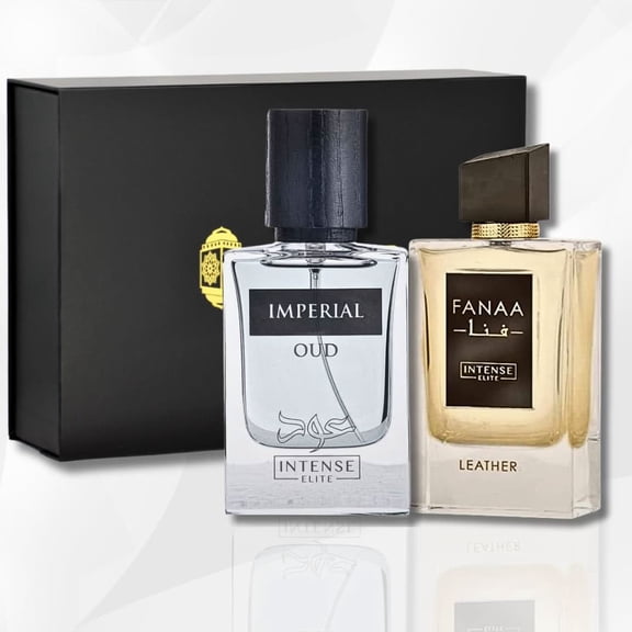 Fanaa Leather EDP - 100Ml (3.4Oz) & Imperial Oud EDP 50Ml (1.67Oz) WITH MAGNETIC GIFT SET by INTENSE ELITE.