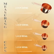 Steelware Central Copper Measuring Cups and Spoons Stainless Steel 9 pieces with 2 Rings