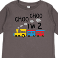 thumbnail image 4 of Inktastic Choo Choo I'm 2 Train Boys Long Sleeve Toddler T-Shirt, 4 of 5