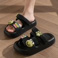thumbnail image 1 of Sandalias planas antideslizantes para hombre y mujer, chanclas informales de suela suave con dibujos animados, zapatos de playa para interiores y exteriores, Verano, 1 of 7