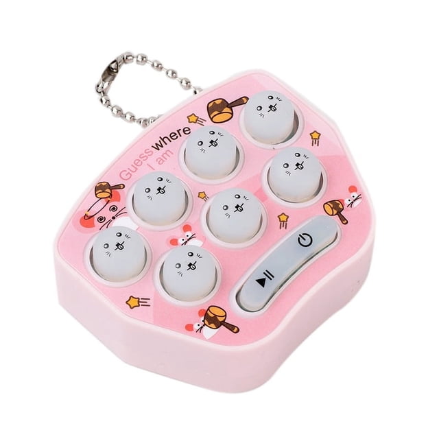 Llavero de juguete con forma de botón para hámster, mini juego de memoria para hámster, máquina electrónica de juego con botones para hámster, color rosa