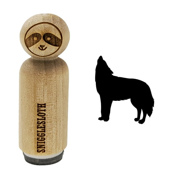 Howling Wolf Solid Rubber Stamp for Scrapbooking Crafting Stamping - Mini 1/2 Inch