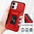 thumbnail image 5 of Funda para GANGXUN iPhone 16 Plus - Soporte metálico, Función magnética, Rojo, 5 of 5