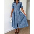 thumbnail image 6 of Dark Wash Dress With Collar And Front Buttons, 6 of 15