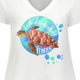 thumbnail image 4 of Inktastic Fort Lauderdale, Florida Swimming Sea Turtle with Bubbles Women's Plus Size V-Neck T-Shirt, 4 of 5
