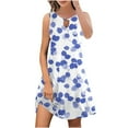 thumbnail image 1 of Mefallenssiah Femmes Sans Manches Col Rond Robe Femmes Mode Imprimé Décontracté Col Rond Sans Manches Robe Longue, 1 of 4