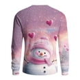 thumbnail image 5 of Men's Christmas Printed Crewneck Long Sleeve Ribbed Knit Pullover Sweater with Snowflake Pattern, Relaxed Fit Casual Business Knitwear for Holidays and Everyday,Pink,L, 5 of 5