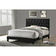 thumbnail image 2 of Black Faux Leather Panel Bed with Tufted Headboard in Full, 2 of 3