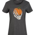 thumbnail image 3 of Instant Message - Fall - Skeleton Holding A Pumpkin - Women's Any Way Dress, 3 of 6