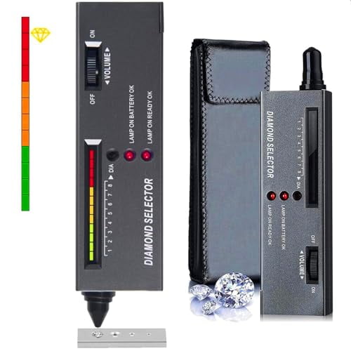 Diamond Tester High Accuracy Diamond Tester Pen,Environmental Protection 9V Battery,Professional Diamond Selector for Jeweler Novice and Expert,Thermal Conductivity Meter (Diamond Tester)
