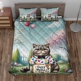 thumbnail image 2 of Happy Mother's Day Best British Shorthair Mom Ever Quilt Bedding Set Cat Lover Kitten Owner Gifts 1 Blanket Bed Cover 2 Pillowcases - 03002, 2 of 5