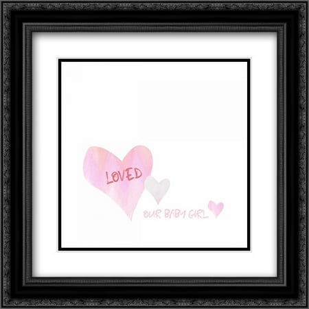 - Loved Baby Girl 2x Matted 20x20 Black Ornate Framed Art Print by Wingard, Pamela J.
