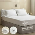 thumbnail image 3 of Simple&Opulence 100% Linen Sheet Set Solid Color- 6 Pcs Washed French Flax Bed Sheets (1 Flat Sheet, 1 Fitted Sheet, 4 Pillowcases) - Breathable Home Collection (Basic White, Queen), 3 of 7