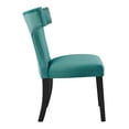 thumbnail image 4 of Modway Curve Performance Velvet Dining Chairs - Set of 2 in Teal, 4 of 10