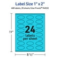 thumbnail image 6 of Avery Printable Oval Labels, Bright Blue, 1" x 2", 480ct, 6 of 11