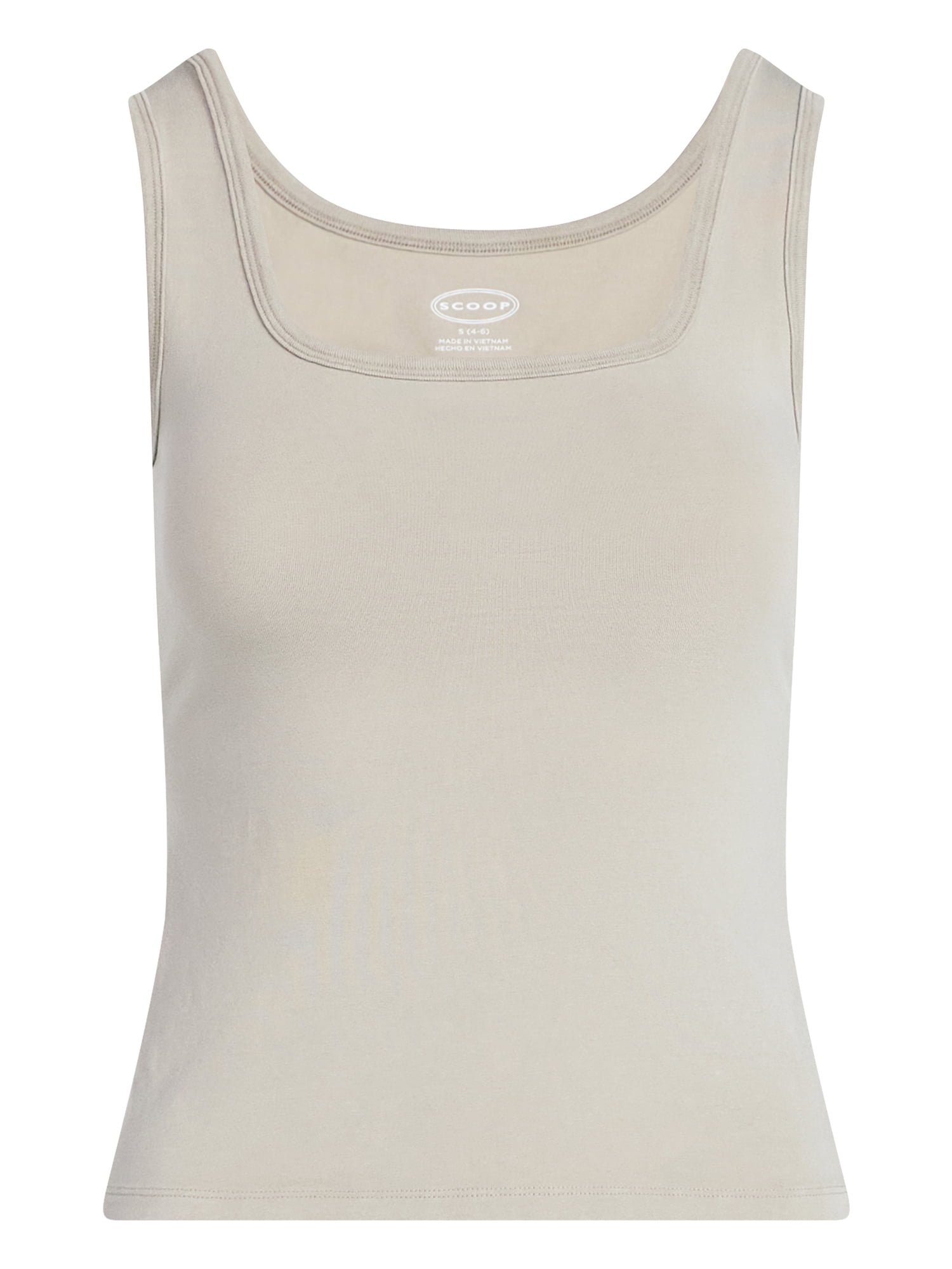 Scoop Women’s Square Neck Tank Top, Sizes XS-XXL
