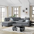 thumbnail image 1 of Orisfur. Sectional Sofa with Reversible Chaise Lounge, L-Shaped Couch with Storage Ottoman and Cup Holders, 1 of 9