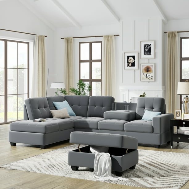 DreamBuck Sectional Sofa with Reversible Chaise Lounge, LShaped Couch