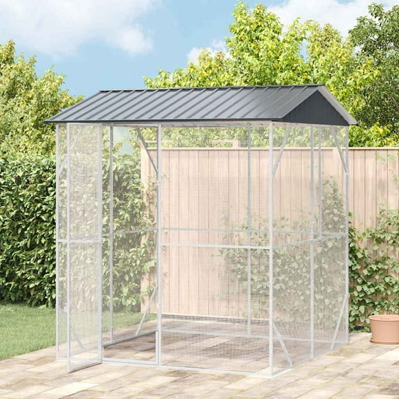 vidaXL Bird Cage Anthracite 215 x 208 x 247 cm Galvanized steel