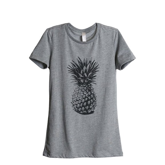 Thread Tank Pineapple Sketch Women's Relaxed Crewneck T-Shirt Tee Heather Grey Small