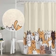 Cartoon Pet Cat Shower Curtain Set, Waterproof Shower Curtains With ...