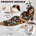 thumbnail image 6 of DISNIMO Flroal Printed Women's Pajama Sets Comfy Sleepwear Summer 2 Piece Lounge Set Short Sleeve Tops and Capri Pant Pjs, XL, 6 of 7