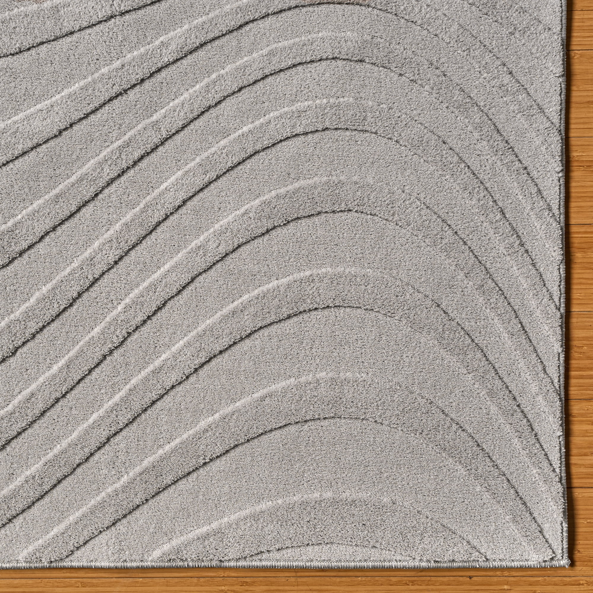Vida Lomira Shag Striped Gray Area Rug, 5x8