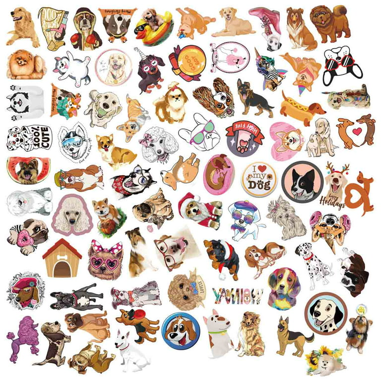 Cute Dog Stickers for Water Bottle 80pcs Laptop stickers Pack, Vinyl  Waterproof Dog Stickers for Kids Teens Adults, Puppy Stickers Decals for  Phone 