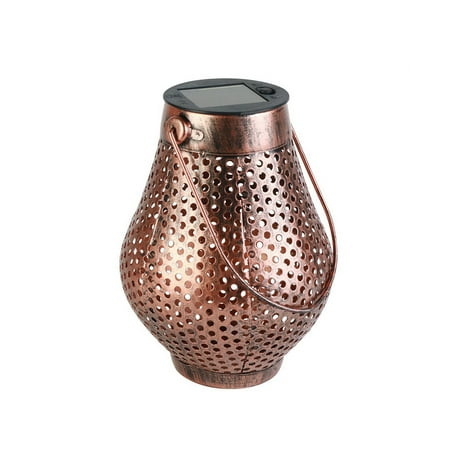 

LED Solar Iron Lantern Hollow Pattern Solar Projection Lamp Garden Decorative Hanging Lamp Home Decor