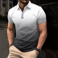 thumbnail image 5 of Caqnni Casual Men's Polo Shirts Short Sleeve Shirts with a Vintage Collar (Dark Blue,M), 5 of 5