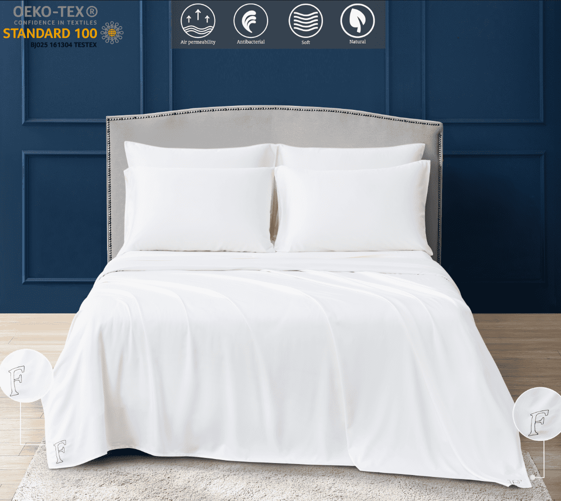 Bambusa Full Sheets | Soft, Cooling Bamboo | Match Size & Direction | Comfy for All Ages - White