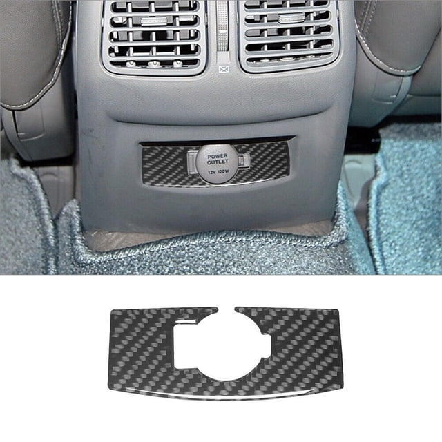 Real Bright Soft Car Interior Carbon Fiber Sticker DecorationCarbon Fiber Interior Rear Power Outlet Cover For Hyundai Azera 2006-2011Auto Car Protection Interior Accessories