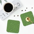 thumbnail image 4 of Honeii Kiwi Fruit print Leather Coaster Set of 4, ideal for safeguarding your furniture from drinks spills and effortless cleanup-Square, 4 of 6