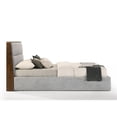 thumbnail image 3 of Modrest Dustin 82.05x89.65" Modern Wood & Fabric Eastern King Bed in Walnut/Gray, 3 of 5